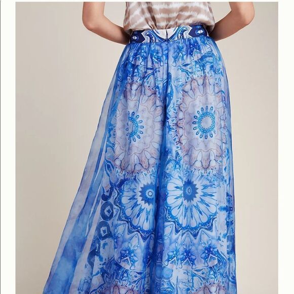 New Anthropologie Siddhartha Bansal Swetha Silk Maxi Skirt Large #024 - Picture 2 of 4